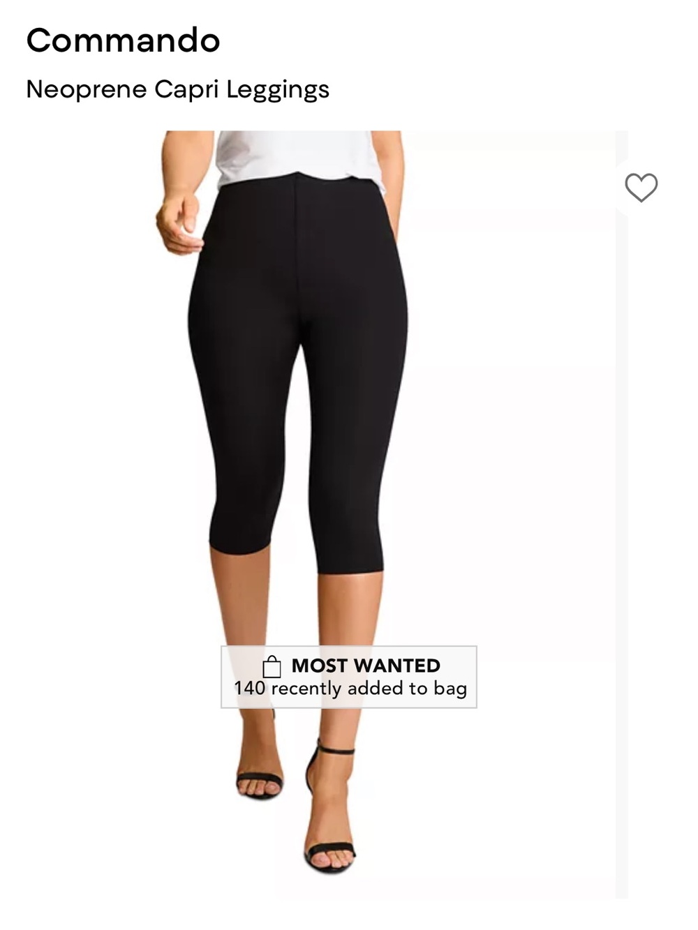 Commando Black Neoprene Capri Leggings NTW Size M